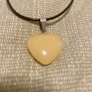 Elegant Cream Heart Pendant Necklace
